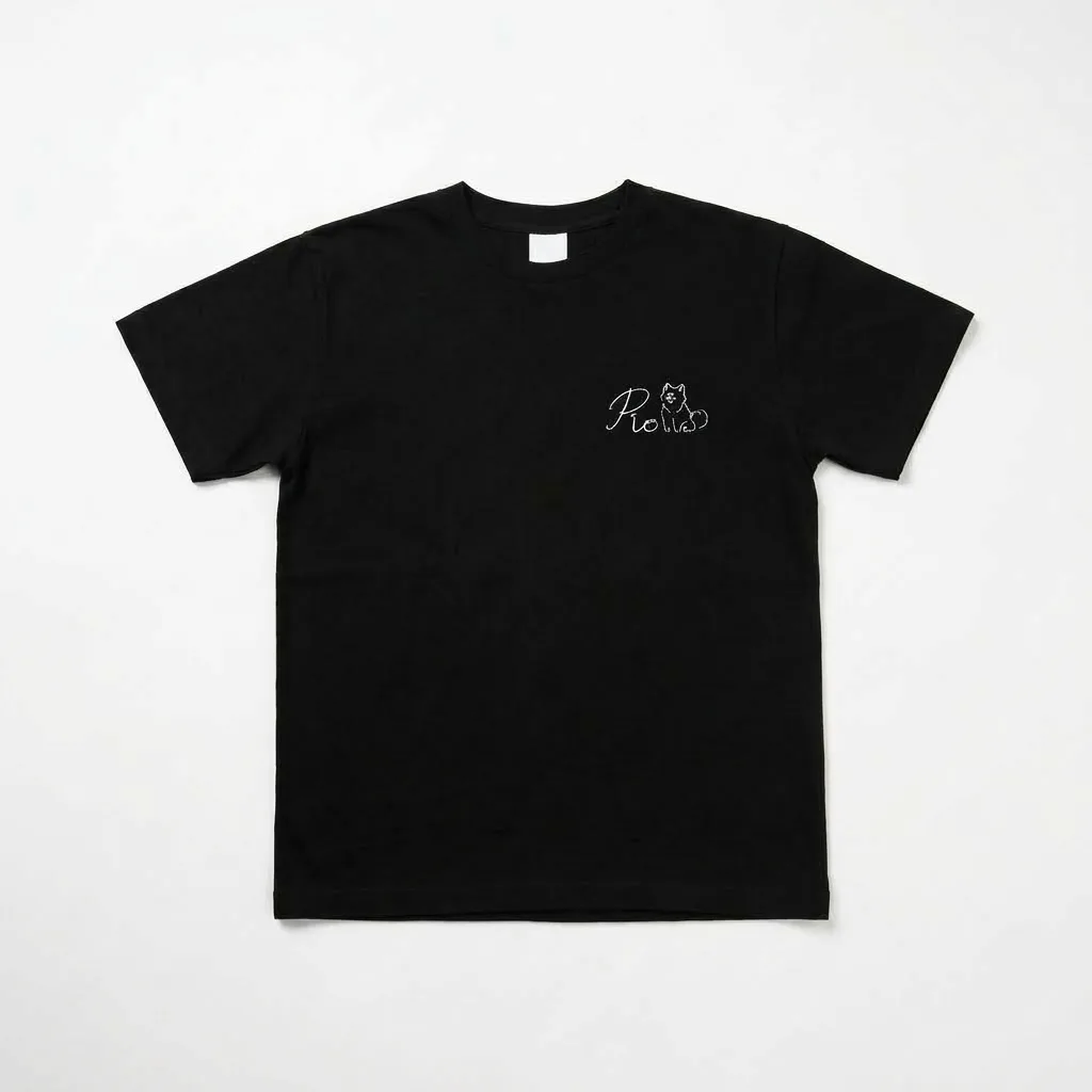 PIO ワンポイントTシャツ（ブラック）の平置き